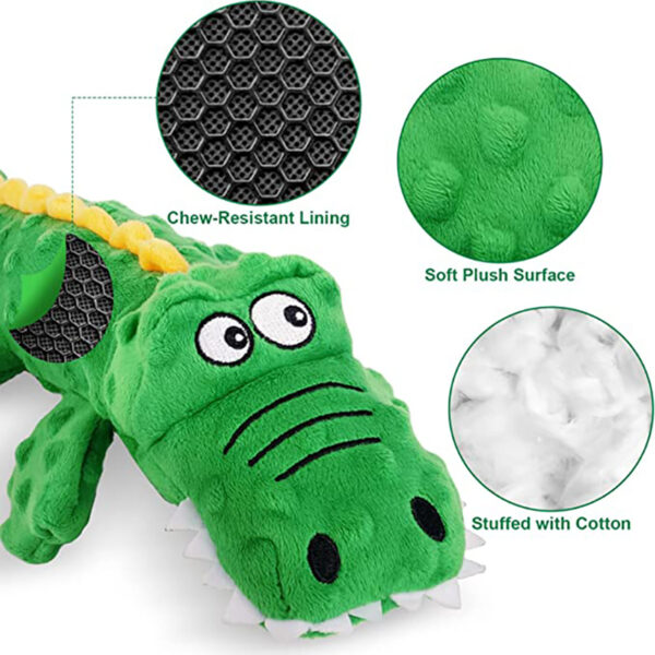 SE-PT088 Squeaky Crocodile Dog Toy 3