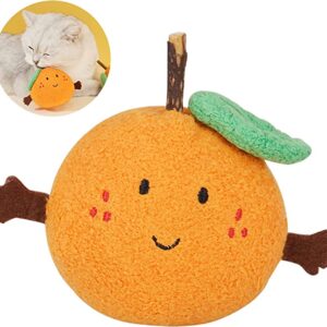 SE PT084 Orange Shaped Cat Soft Plush Chew Toys (1)