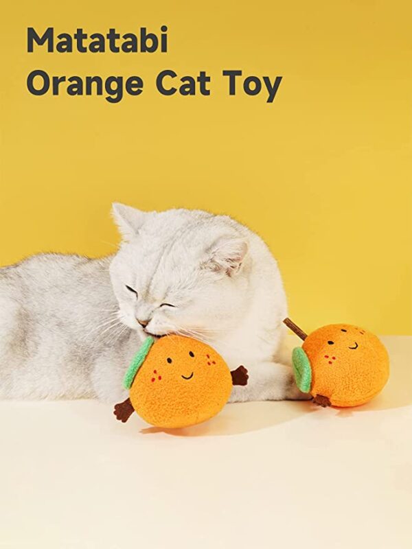 SE PT084 Orange Shaped Cat Soft Plush Chew Toys (2)