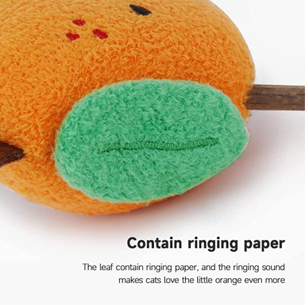 SE PT084 Orange Shaped Cat Soft Plush Chew Toys (6)