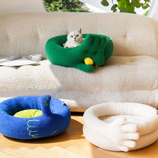 SE PB136 Gesture Shape Winter Warm Cat Bed (1)