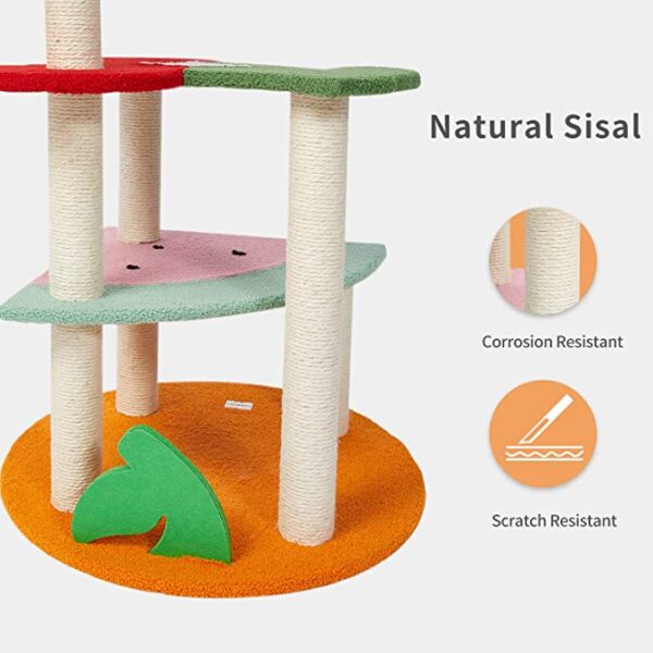 SE PCT161 Multi Level Cat Tree Cat Tower With Fruit Shaped (3)