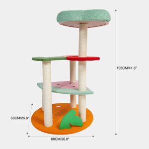 SE PCT161 Кула за мачки со повеќе нивоа мачка дрво со облик на овошје (6)