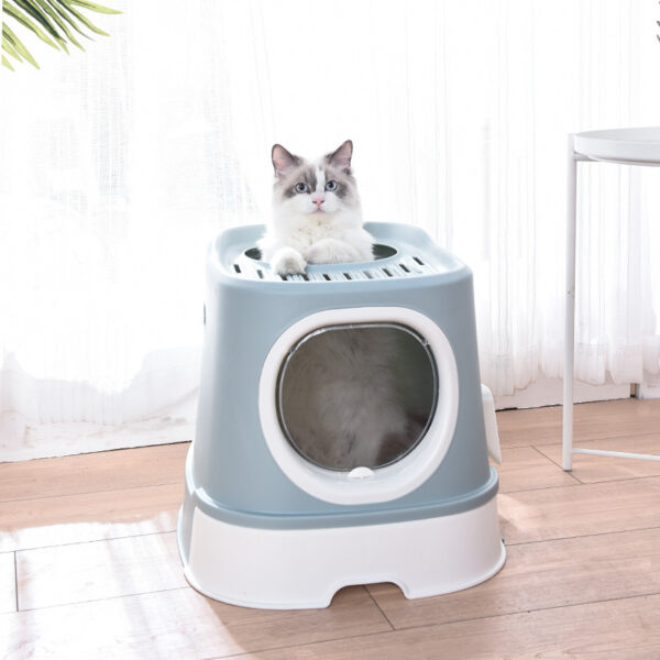SE-PG129 Large Hooded Cat Litter Box with Scoop 5